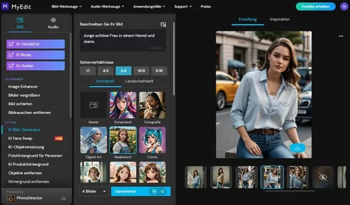 MyEdit - Online-KI-Influencer-Generator